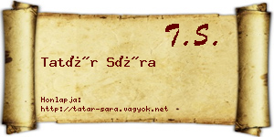 Tatár Sára névjegykártya