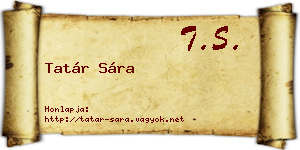 Tatár Sára névjegykártya